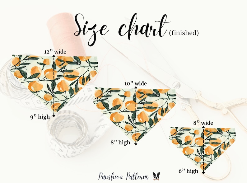 Dog Bandana Sewing Pattern/Pet Bandana Sewing Pattern/ PDF Sewing Tutorial for Dog Bandanas/3 sizes /Digital/Instant Download image 4