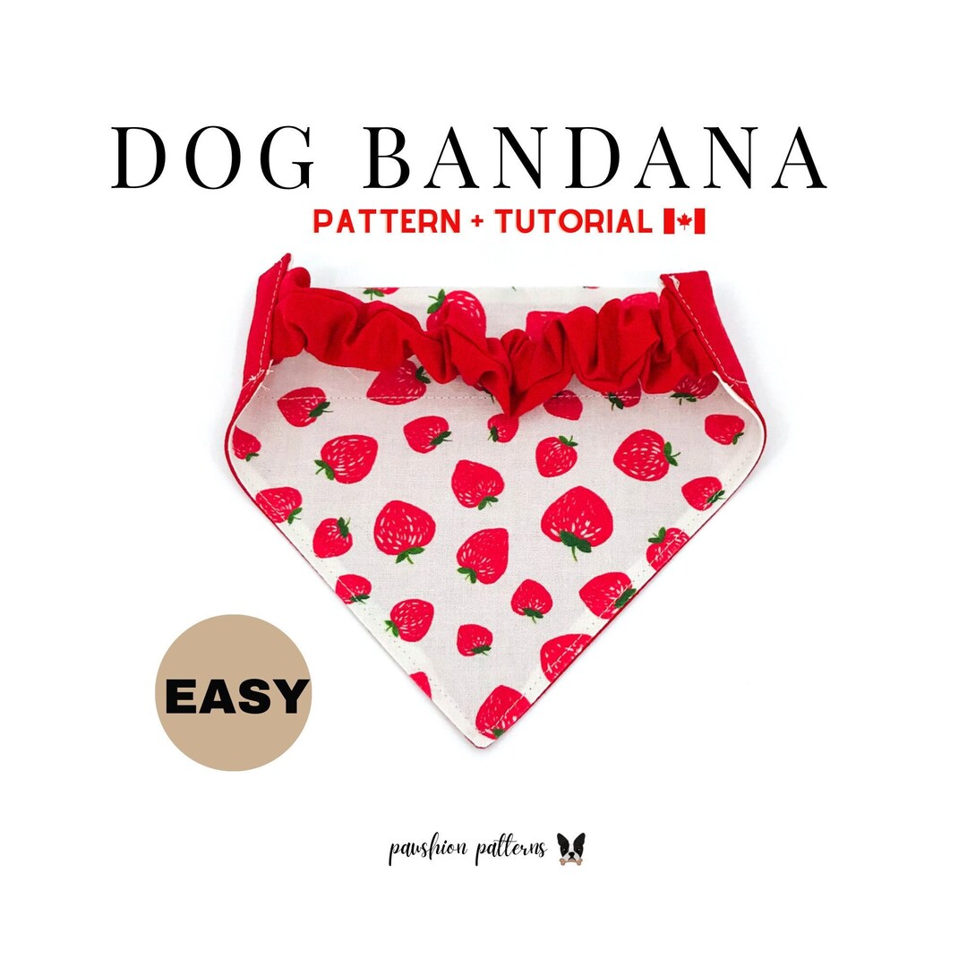 Scrunchie Dog Bandana PDF Sewing Pattern Tutorial/pet/cat/elastic