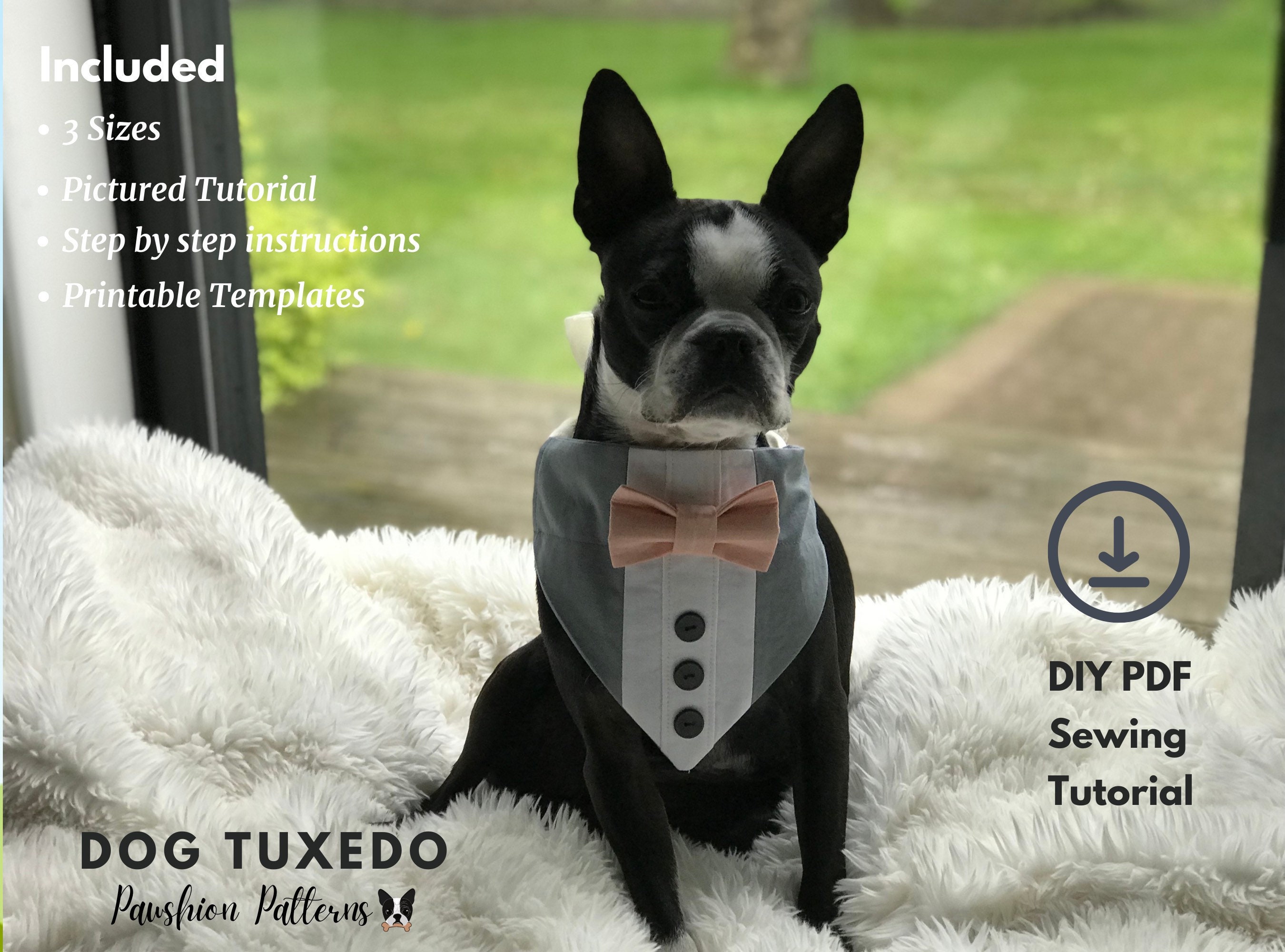 Dog Tuxedo Sewing Pattern DIY Dog Tuxedo Sewing Pattern PDF Etsy UK