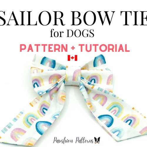 Dog Sailor Bow Tutorial / Dog Bow Tie Sewing Pattern / Dog Bow Etsy