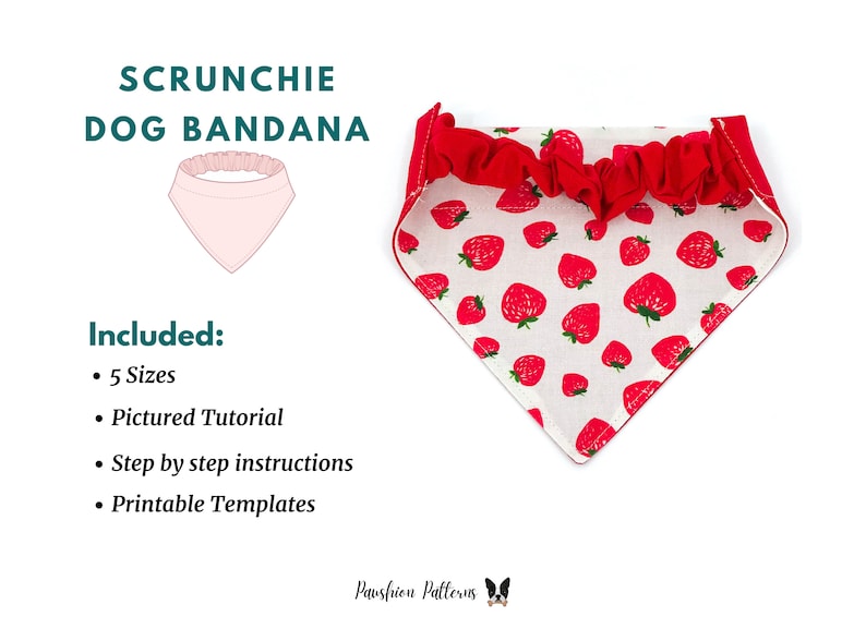 Elastic Dog Bandana PDF Sewing Pattern Etsy
