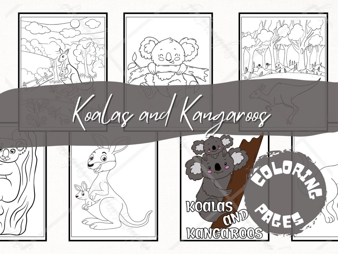 10 Kangaroo and Koala Coloring Pages Fun for Kids and Adults - Etsy