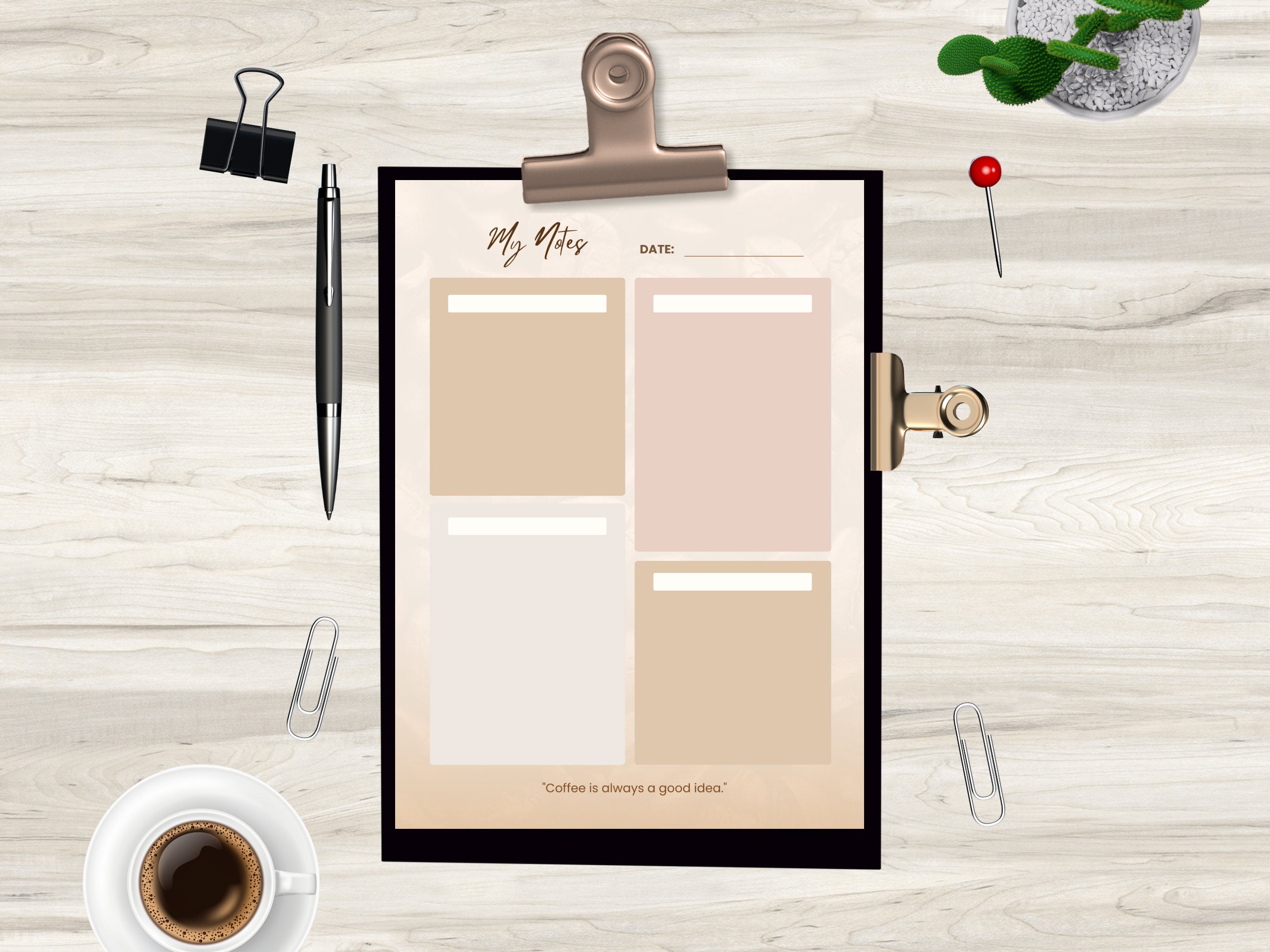 Coffee Themed Planner Printable Version Coffee Lovers Coffee - Etsy