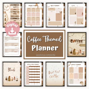 GOODNOTES Coffee Planner and Bonus Notebook | Coffee Enthusiast&#39;s Dream | Recipes, Tastings, Logs & More | Digital Portrait Version