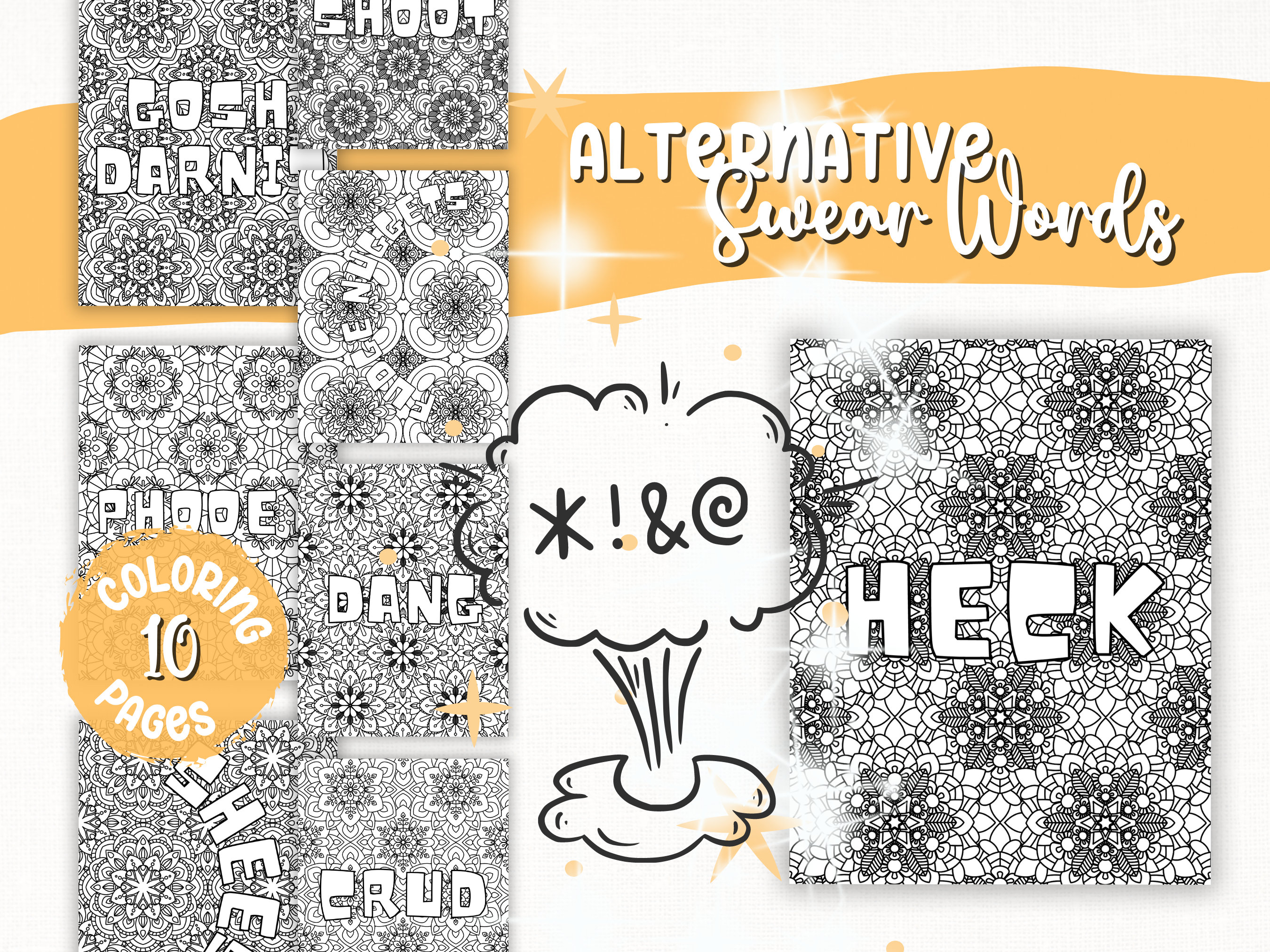 Alternative Swear Word Coloring Pages Coloring Sheets for - Etsy