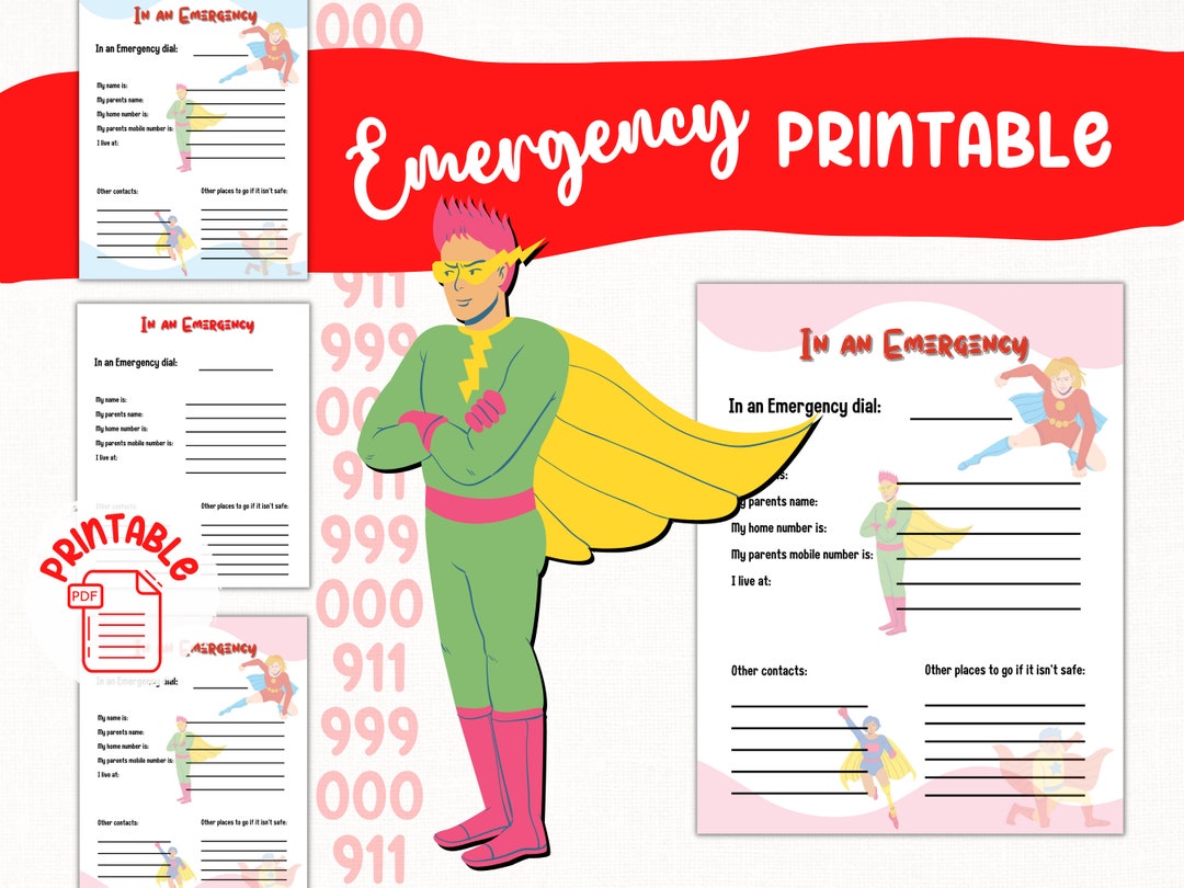 Emergency Printable Script for Kids Emergency Plan Help for Kids and
