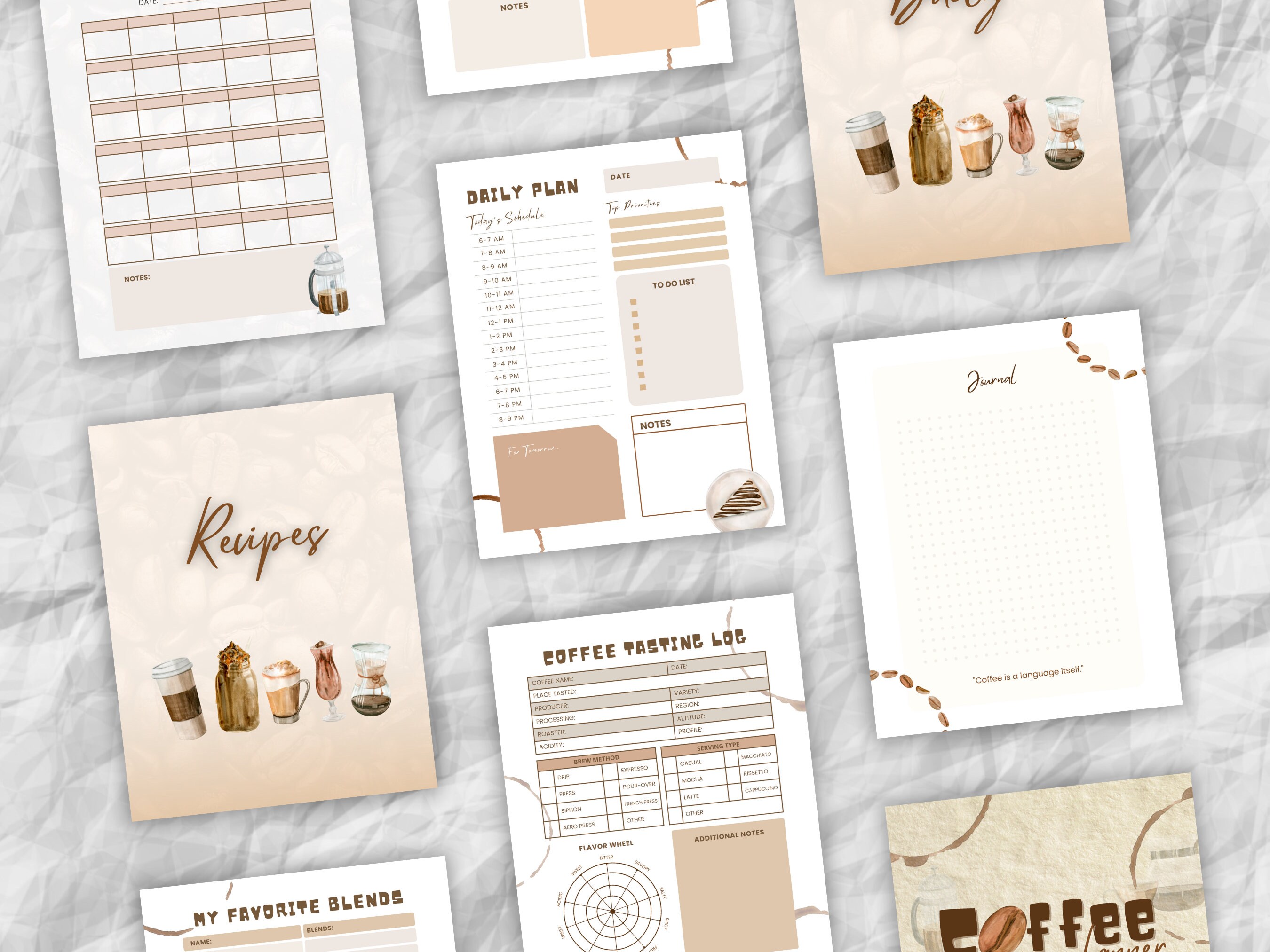 Coffee Themed Planner Printable Version Coffee Lovers Coffee ...