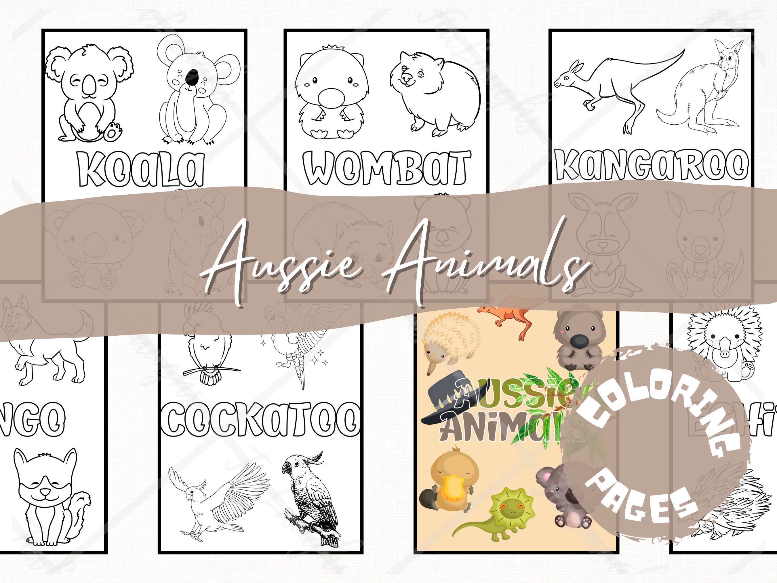 10 Australian Animal Coloring Pages Fun for Kids Teens and Etsy Australia