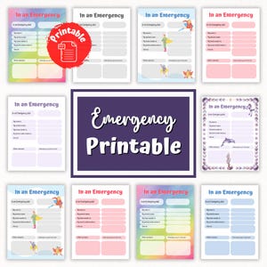 Emergency Plan for Kids | Printable Safety Script | Family Safety Tool with Themed & Simple Pages
