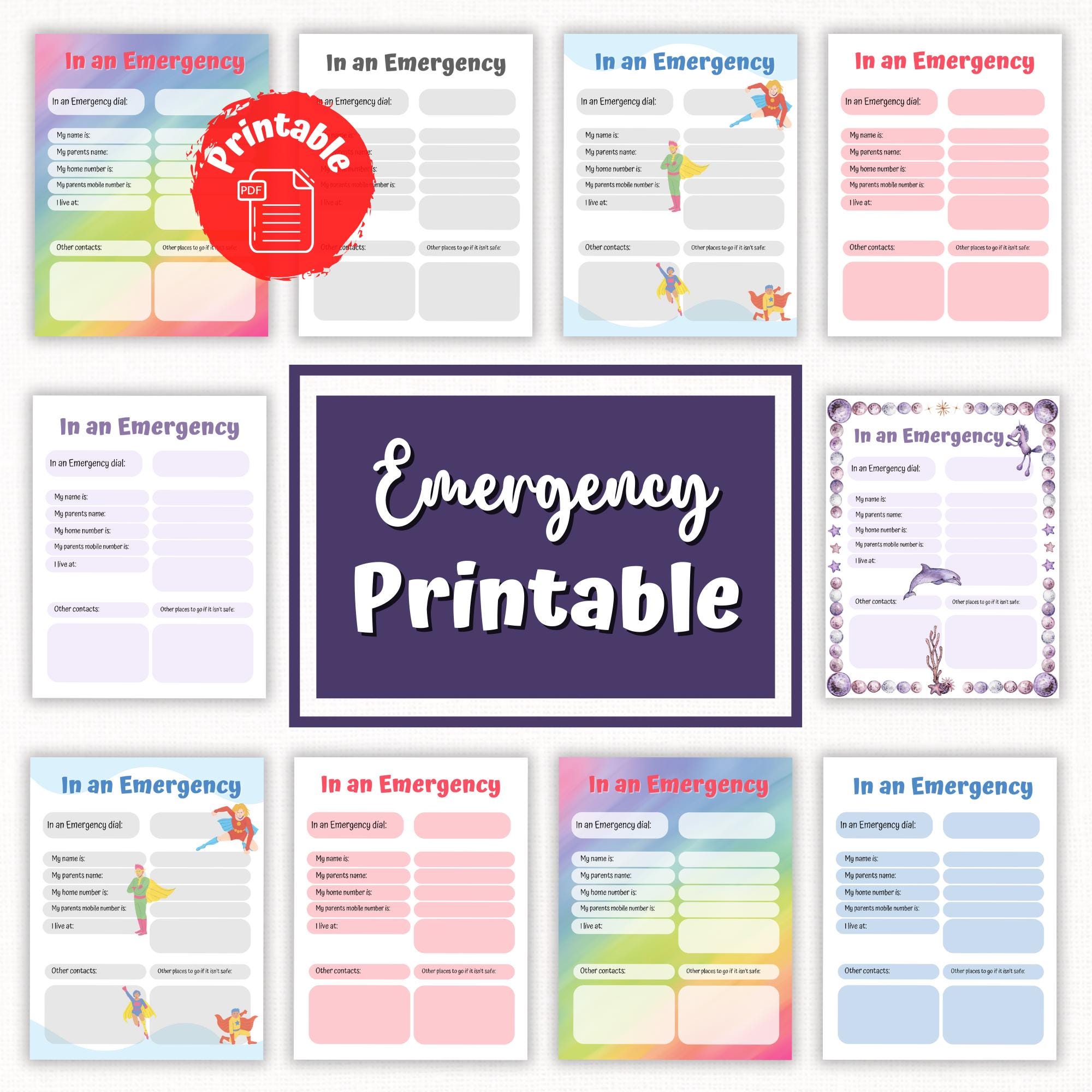 Emergency Plan for Kids | Printable Safety Script | Family Safety Tool ...