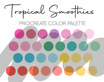 Tropical palette, procreate color palette, procreate palette, color swatches, art tool, procreate, digital color palette, palette swatches