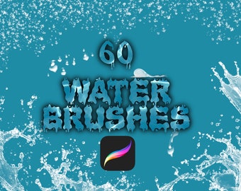 Water Brush set,  Art Tool, Droplet Brushes, Procreate Brushes, Guide Brushes, Procreate Stamps, Brushes for Procreate