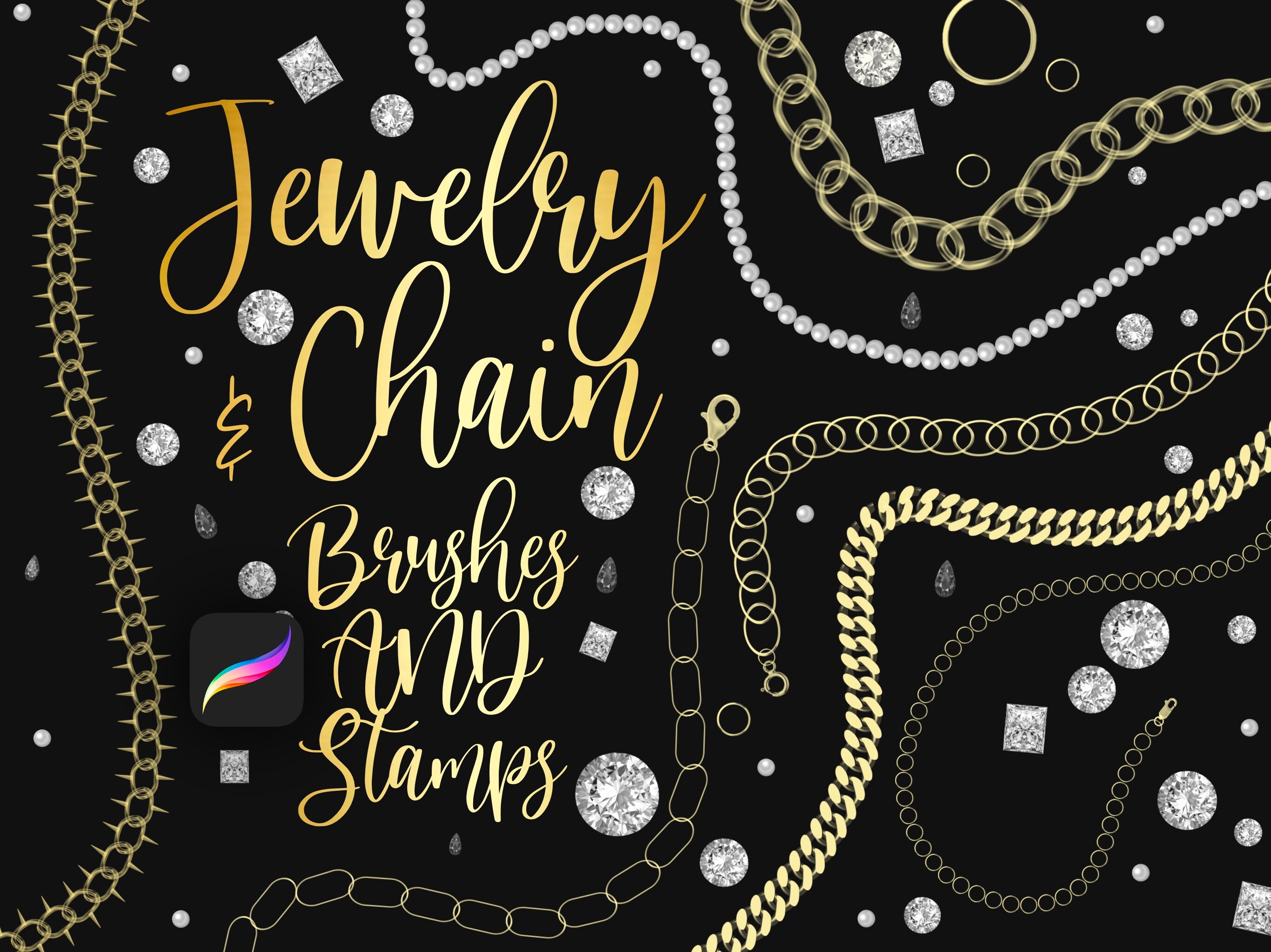 Jewelry Brush Set Chain Brushes Brushes Procreate Etsy