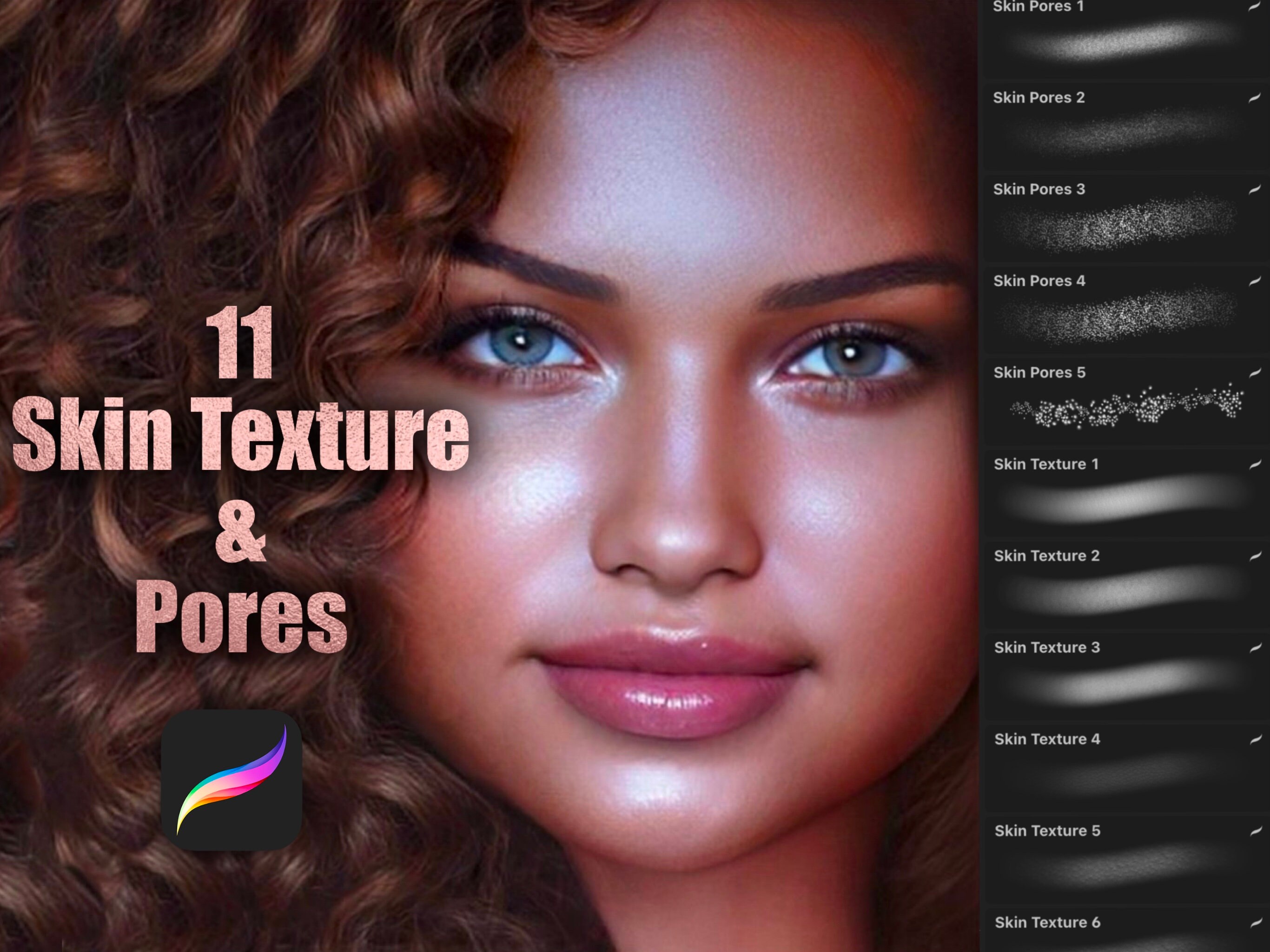 Skin Brush Set Pore Brush Pores Procreate Skin Brushes Etsy