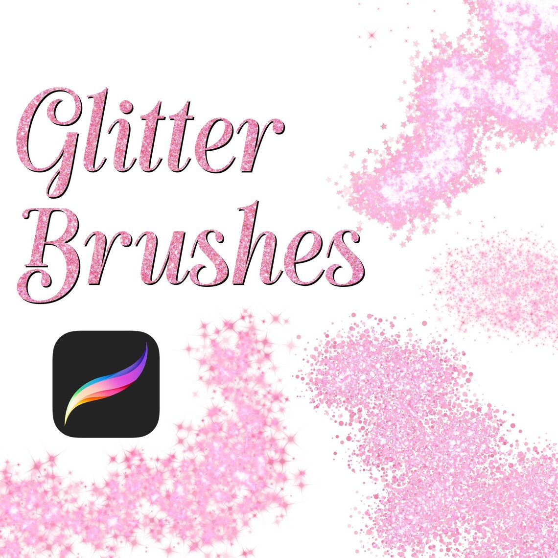 10 Glitter Brush Set Glitter Brushes Brushes Etsy