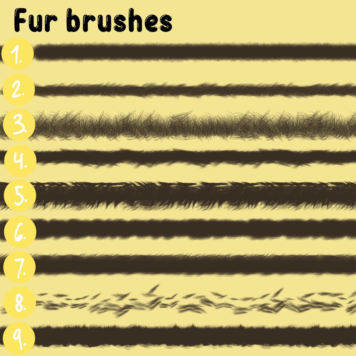 33 Procreate Animal Brush Set Fur Brush Set Fur Brushes Etsy