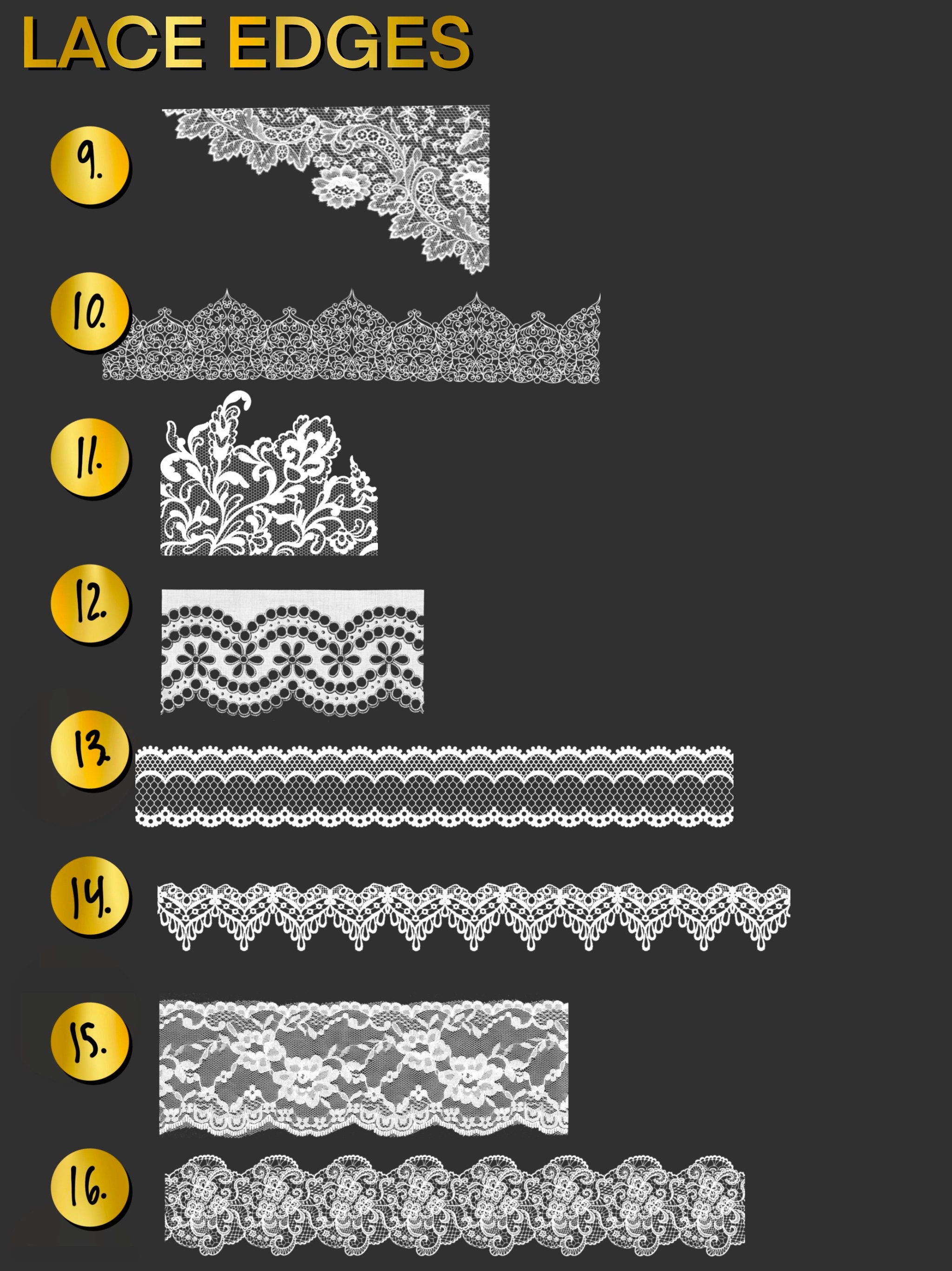 Procreate Lace Brush set Procreate Brushes Textile Brush Etsy