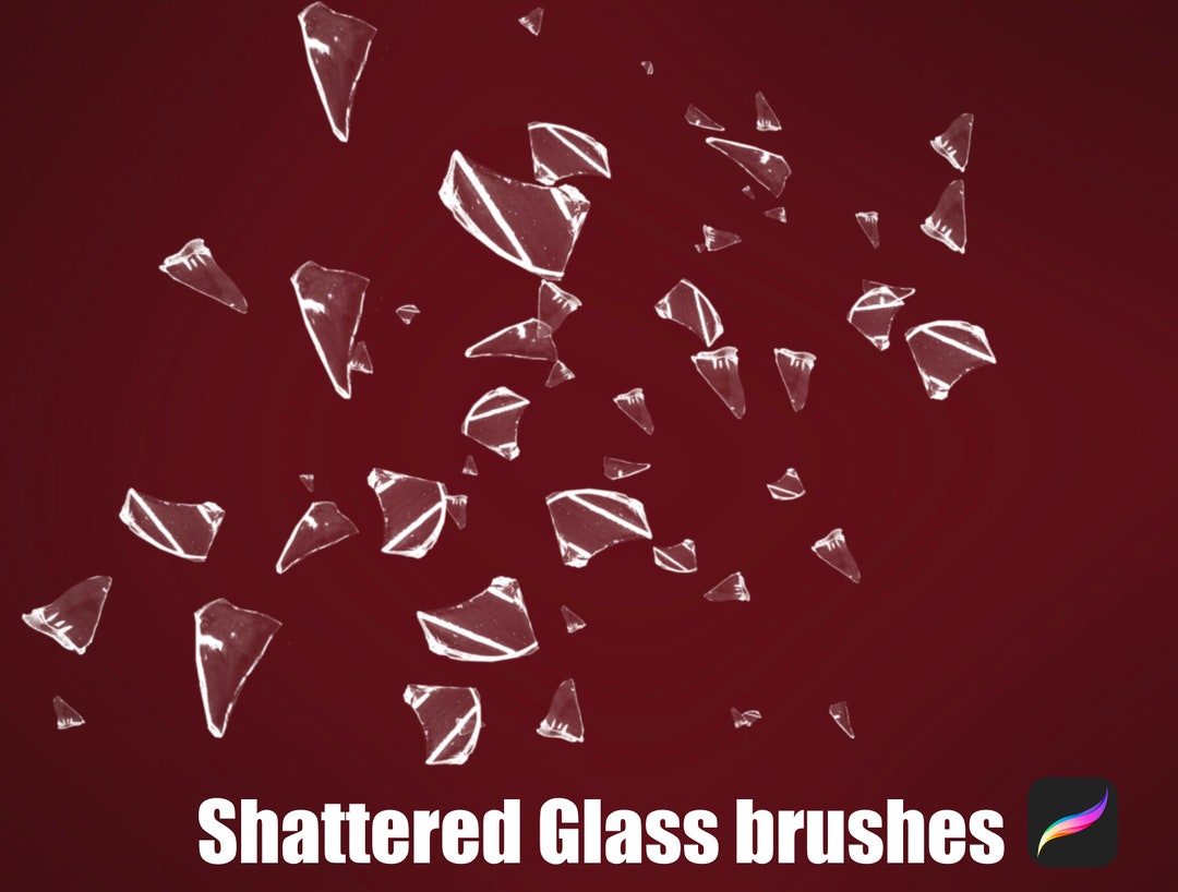 8 Shattered Glass Brushes, Broken Glass Brushes, Procreate Brush Set