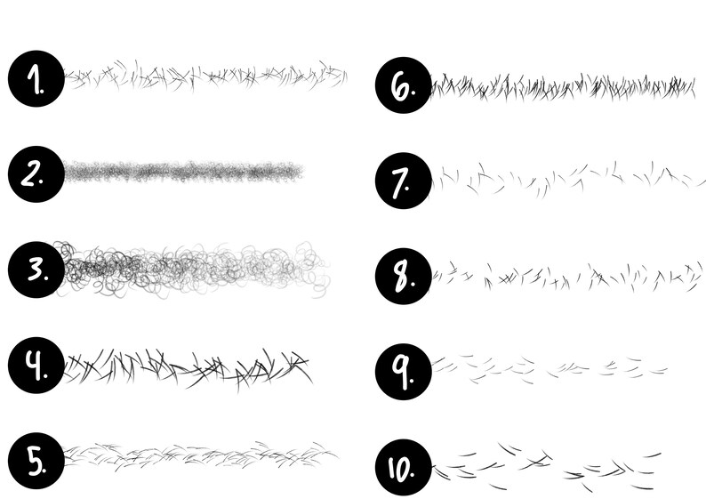 Beard Hair Brush Set Procreate Hair Brushes Procreate Etsy