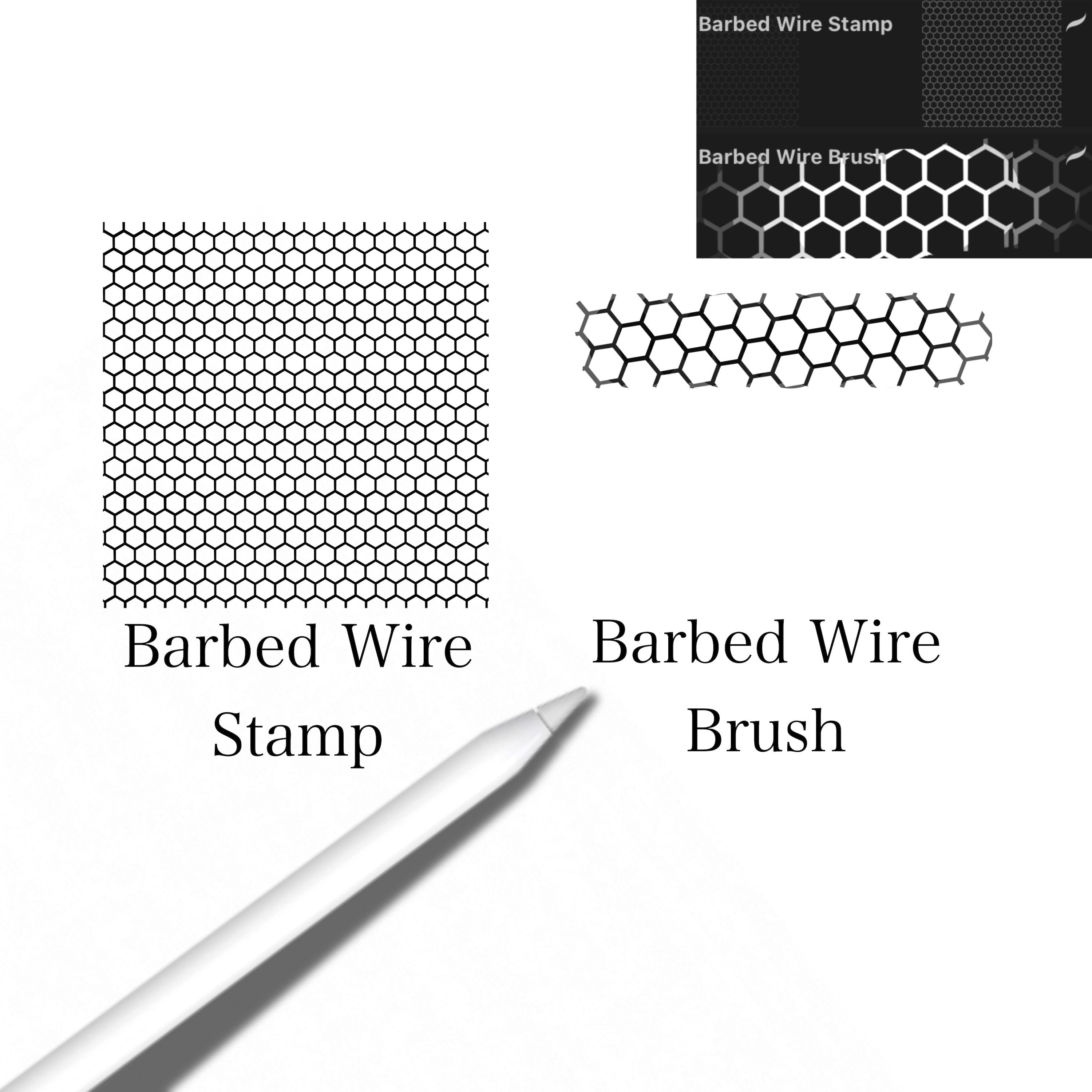 Wire Brush Set Barbed Wire Brushes Procreate Brushes Wire Etsy