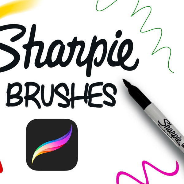 Sharpie Marker Pinselset, Digital Pinsel, Procreate Pinsel, Pinsel, Procreate Pinselset, Pinsel für Procreate, Procreate Stempel, Ipad pro