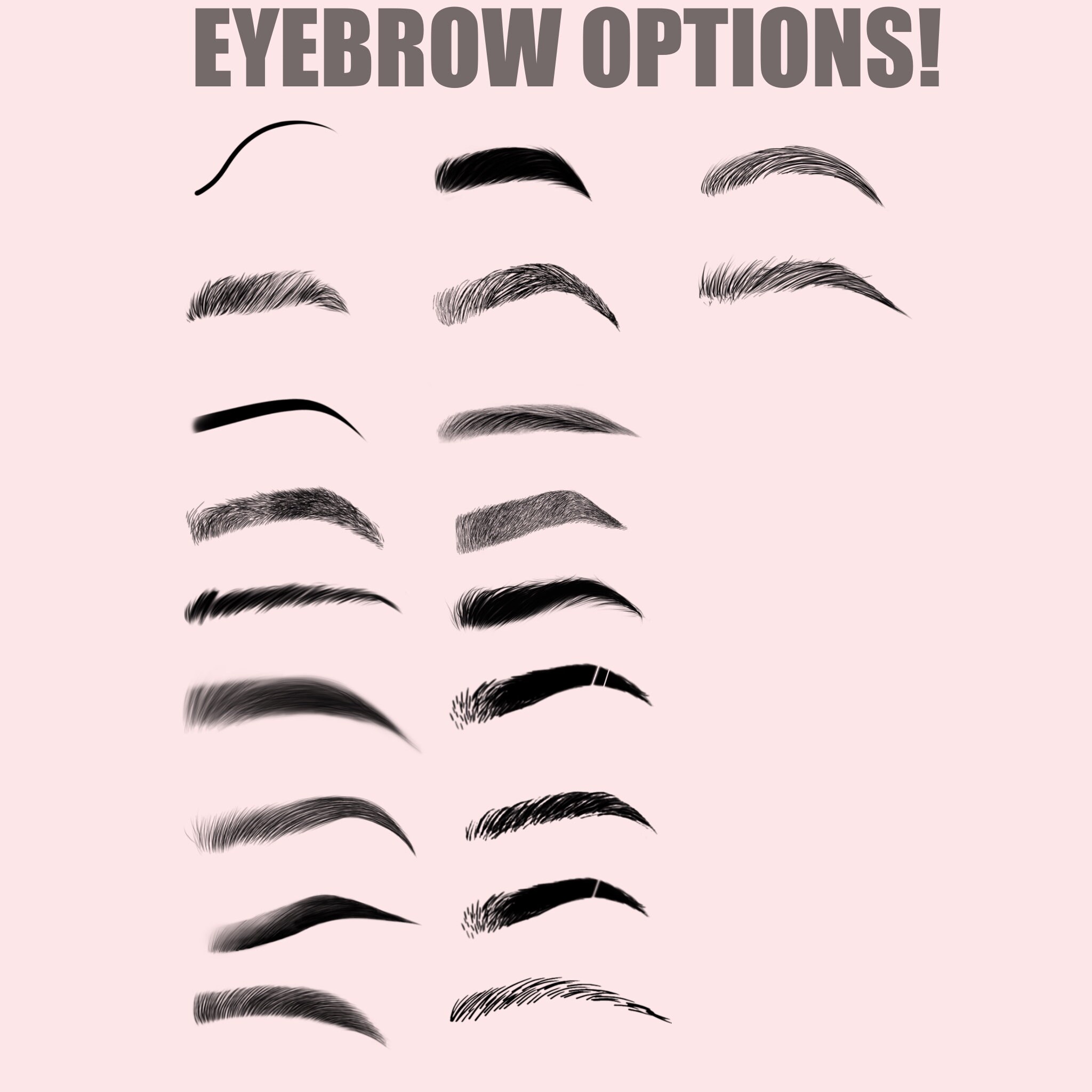 40 Eyelash and Eyebrow Stamps Procreate Stamps Procreate Etsy