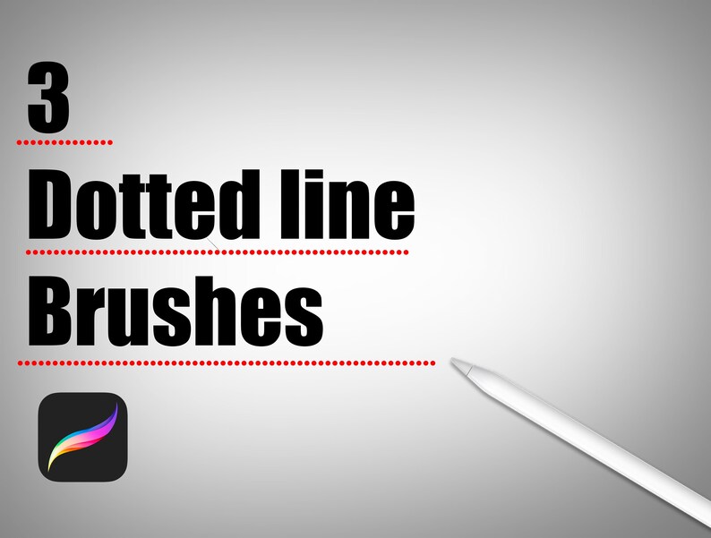 Procreate Dotted Line Brush Set Dotted Line Brushes Guide Etsy