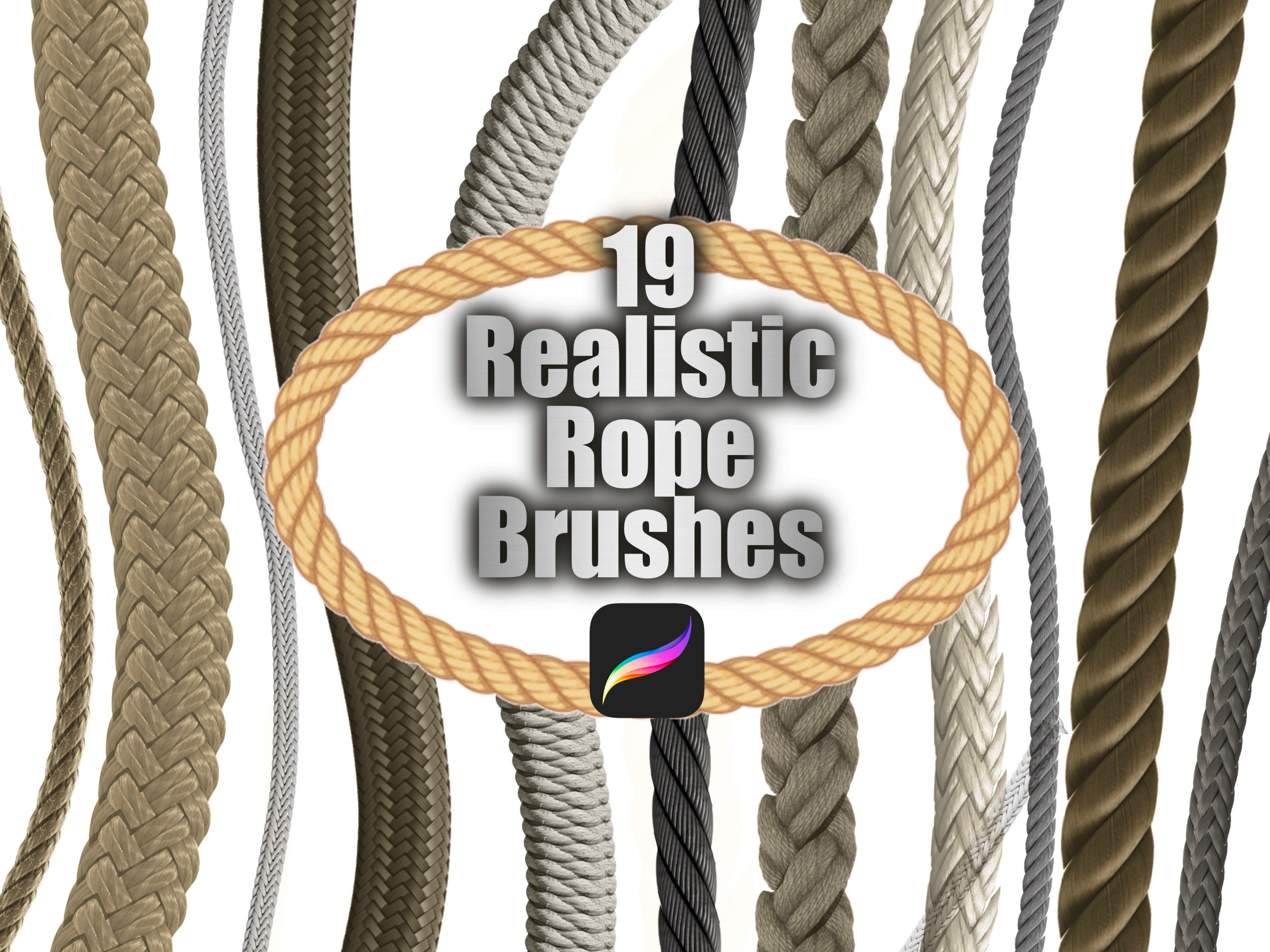 Procreate Rope Brush Set Procreate Rope Brushes Procreate Etsy Australia