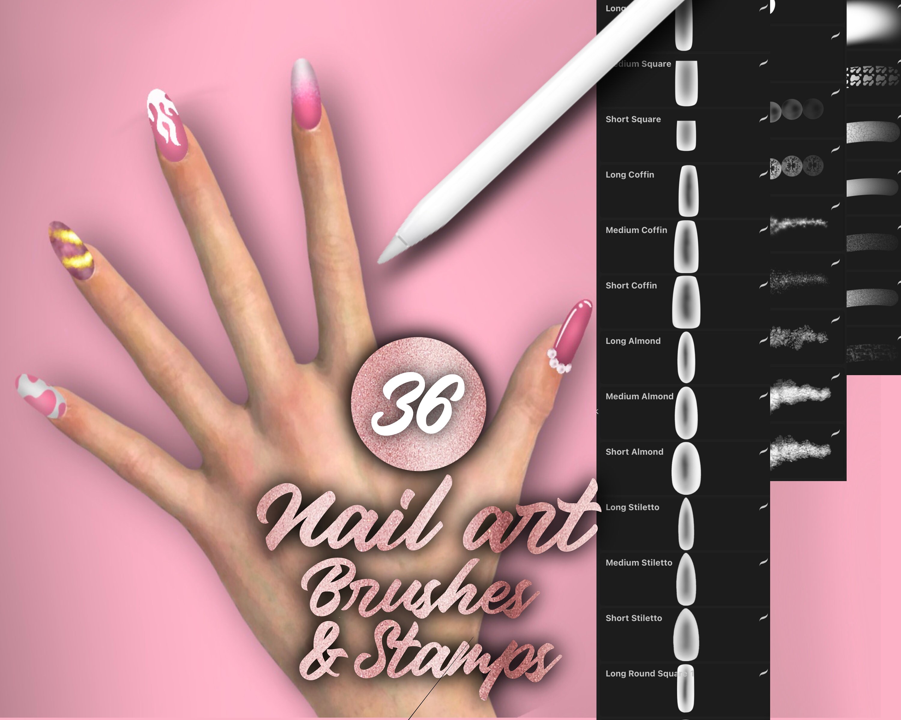 Procreate Nail Brush Set Procreate Brushes Portrait Brush Etsy