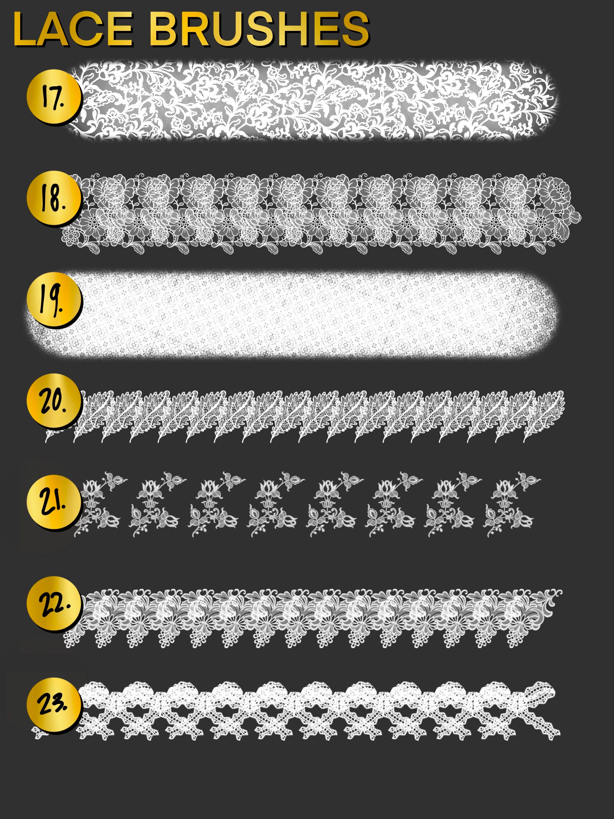 Procreate Lace Brush set Procreate Brushes Textile Brush Etsy