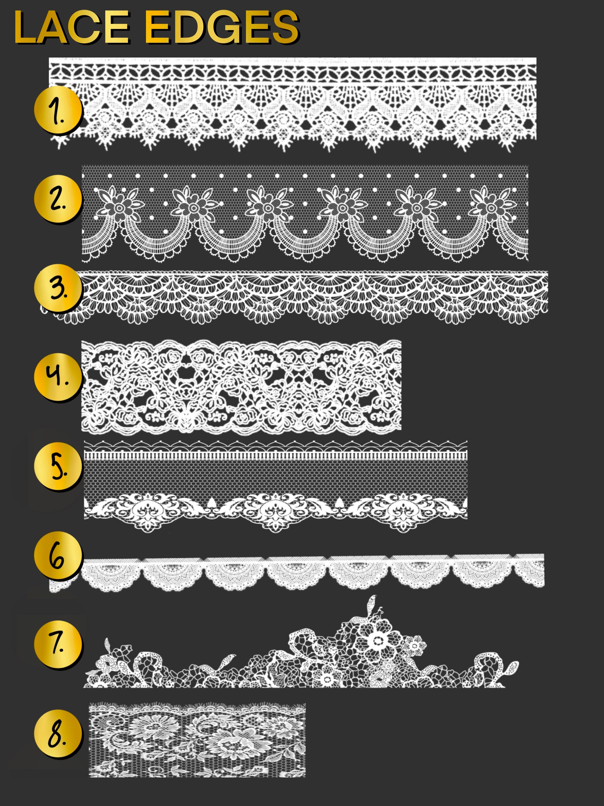 Procreate Lace Brush set Procreate Brushes Textile Brush Etsy