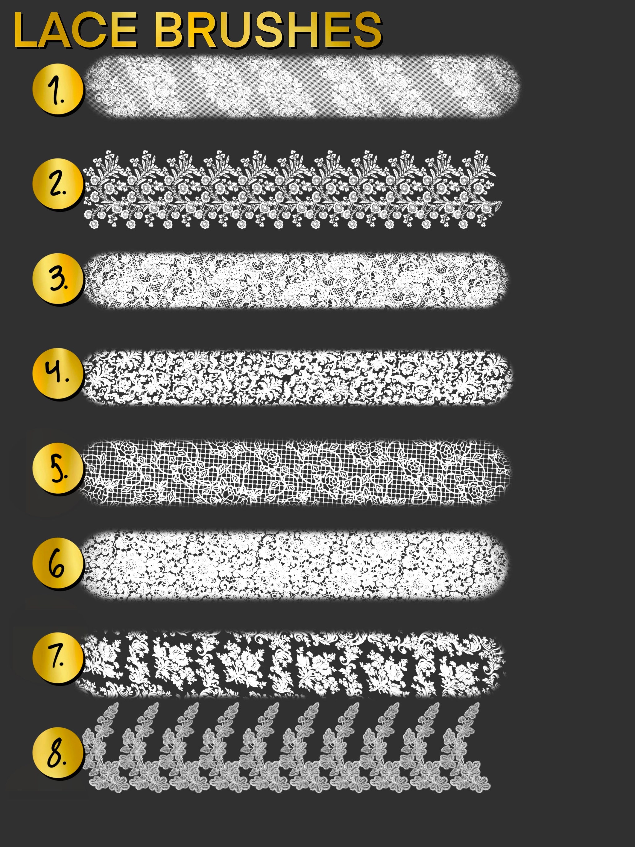 Procreate Lace Brush set Procreate Brushes Textile Brush Etsy