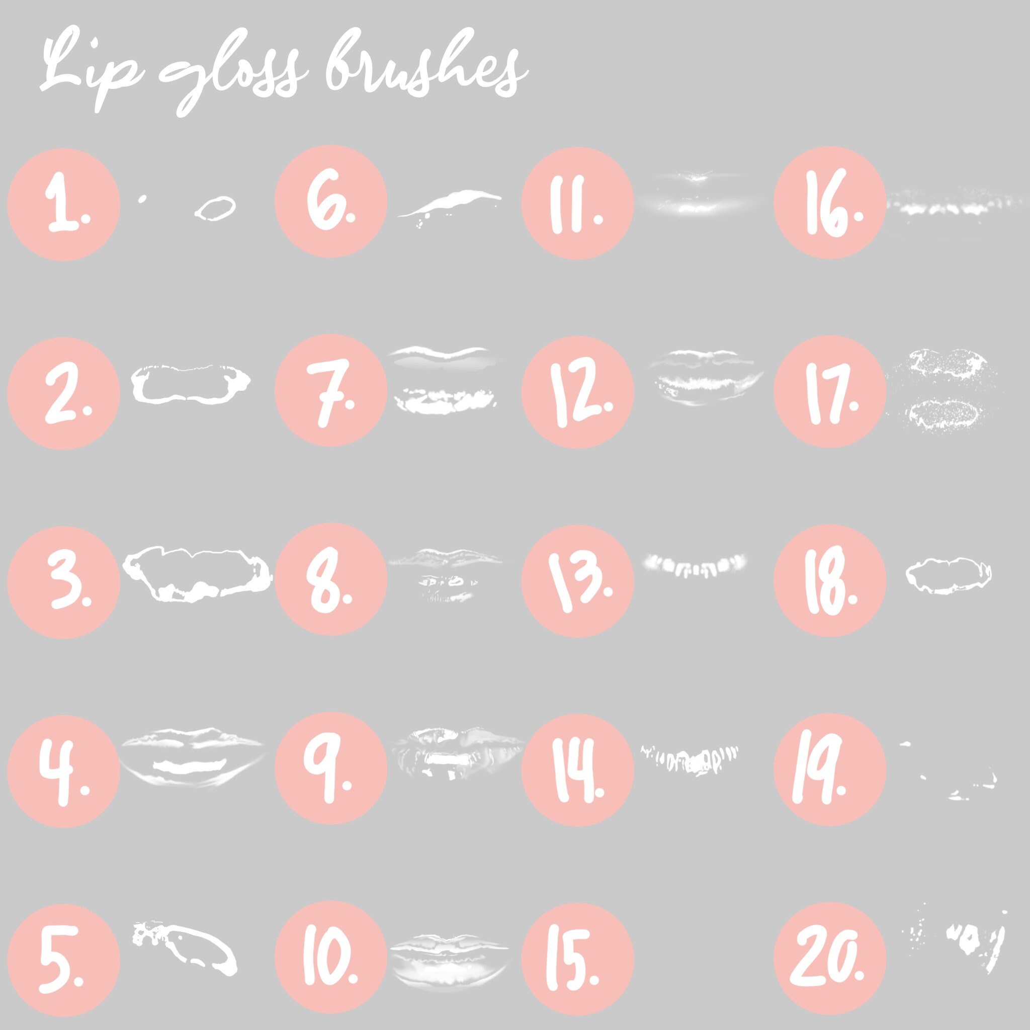 Lip Gloss Brush Set Procreate Lip Brushes Procreate Brushes Etsy