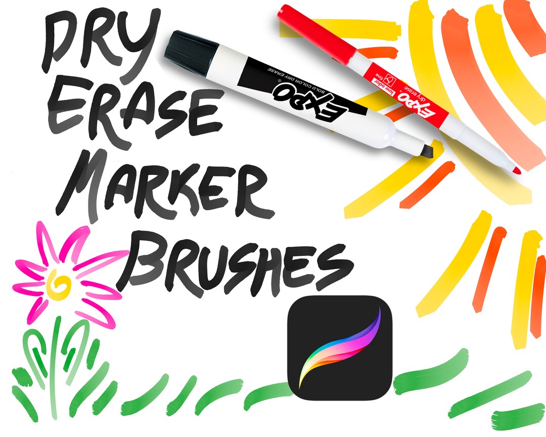 Dry Erase Marker Brush Set Procreate Whiteboard Brushes Etsy