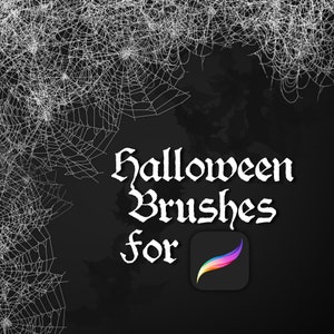 Procreate Halloween Brush set, Spooky Brush Set, Procreate Brushes, Procreate brush set, Brushes for Procreate, spiderweb Brushes