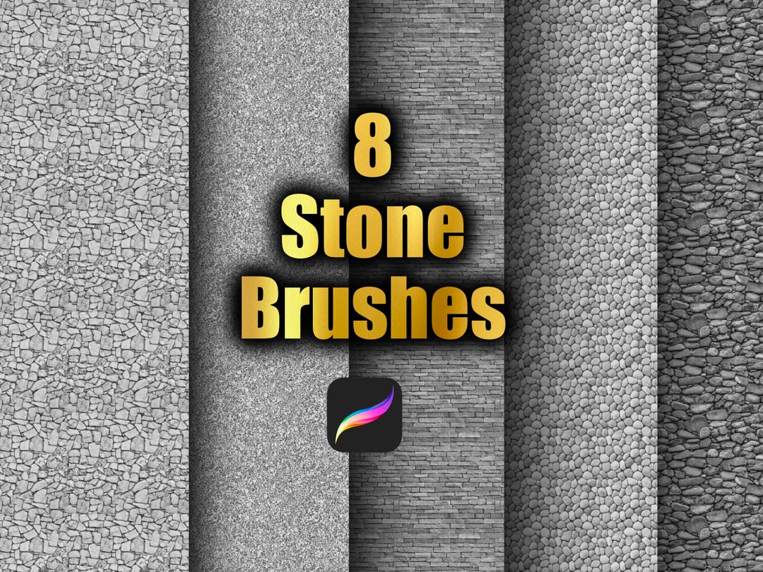 Stone Brush Set Procreate Texture Brushes Masonry Brush Etsy