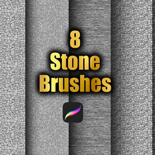 Stone Brush set, Procreate Texture Brushes, masonry Brush, Procreate Brushes, Procreate brush set, Brushes for Procreate, Pattern Brushes