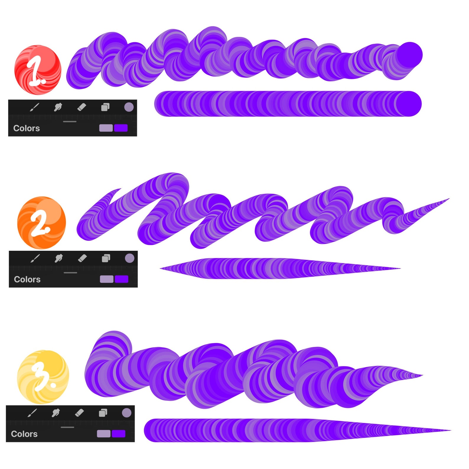 Rainbow Brush set Art Tool Brushes Procreate Etsy