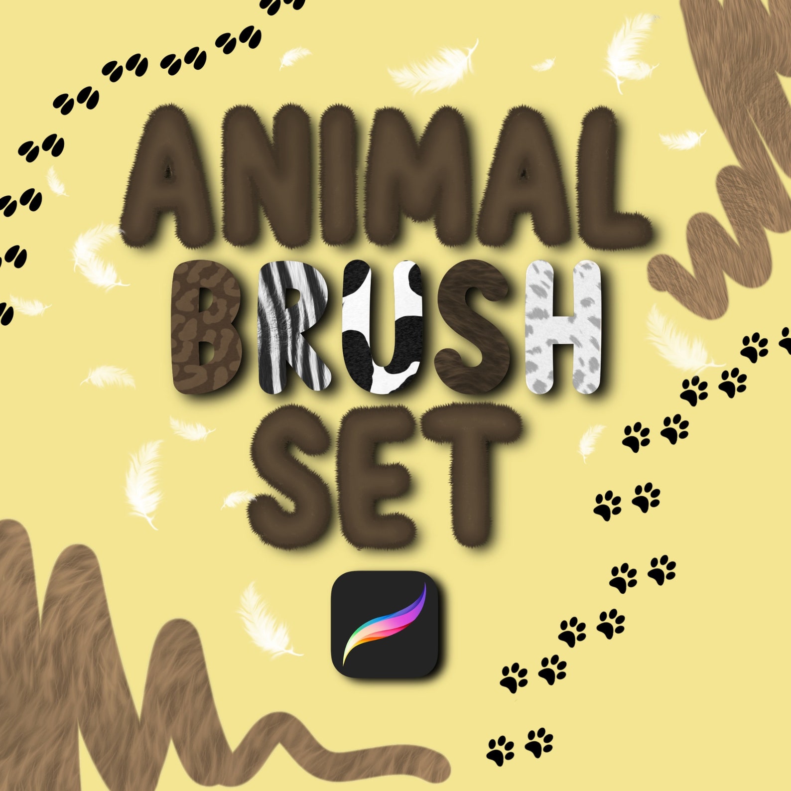 33 Procreate Animal Brush Set Fur Brush Set Fur Brushes Etsy