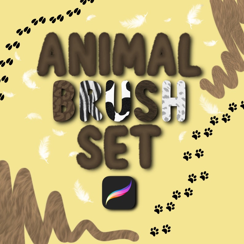 33 Procreate Animal Brush Set Fur Brush Set Fur Brushes Etsy