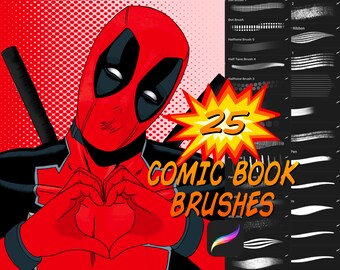 Comic Brush set, Cartoon Brushes, Sketch Brushes, Procreate Brushes, Guide Brushes, Procreate brush set, Brushes for Procreate, digital