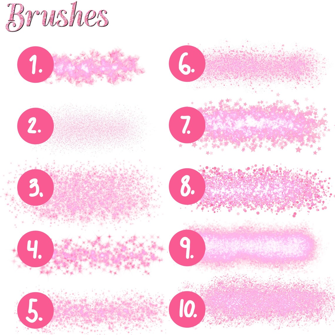 10 Glitter Brush Set Glitter Brushes Brushes Etsy