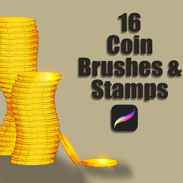 Coin Brush set, Procreate Brushes, Coin Brush, Procreate Brushes, Brush, Procreate brush set, Brushes for Procreate, Art Tool, Coins Stamp
