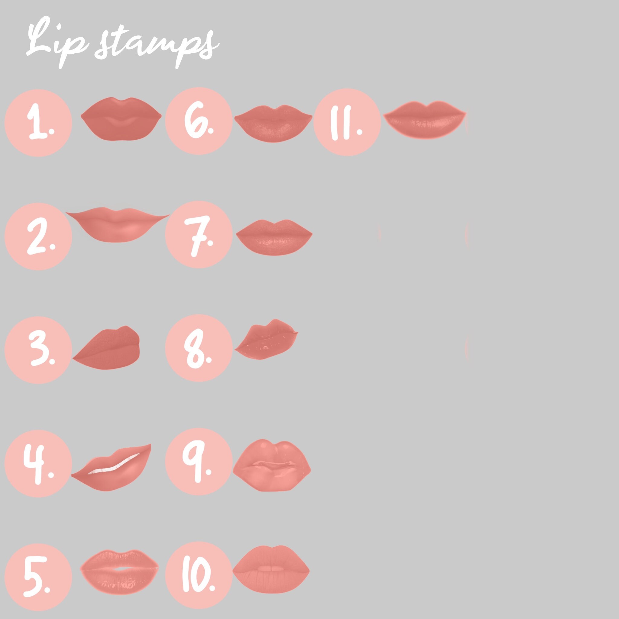 Lip Gloss Brush Set Procreate Lip Brushes Procreate Brushes Etsy