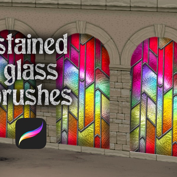 9 Stained Glass Brush set, Stain Glass Brushes, Procreate Brushes, Wire Brush, Procreate brush set, Brushes for Procreate, Brushes Bundle,
