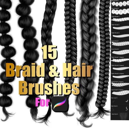 Procreate Braids Brush Set Procreate Hair Brushes Procreate Etsy