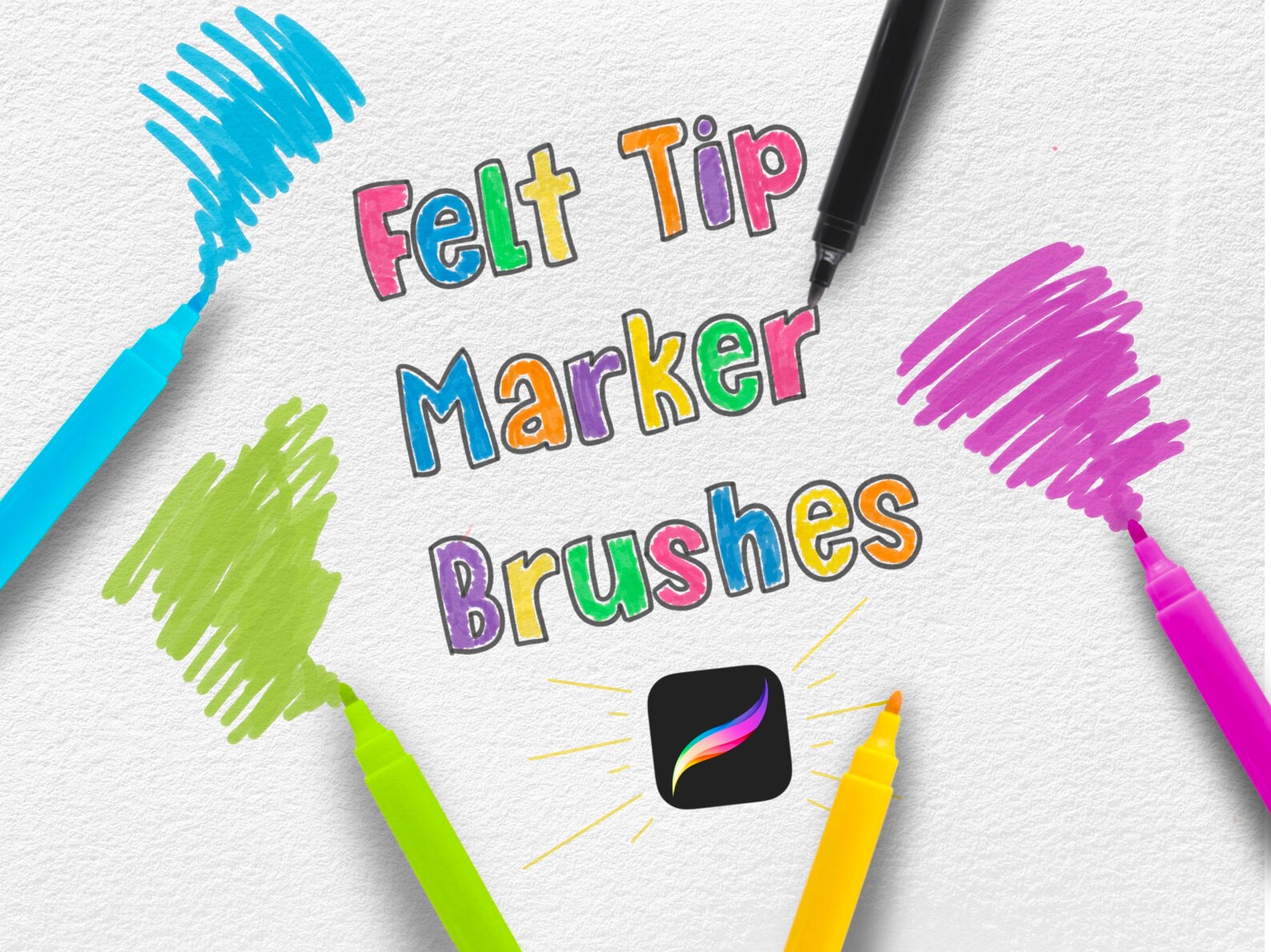 Felt Tip Marker Brush Set Marker Procreate Brushes Etsy
