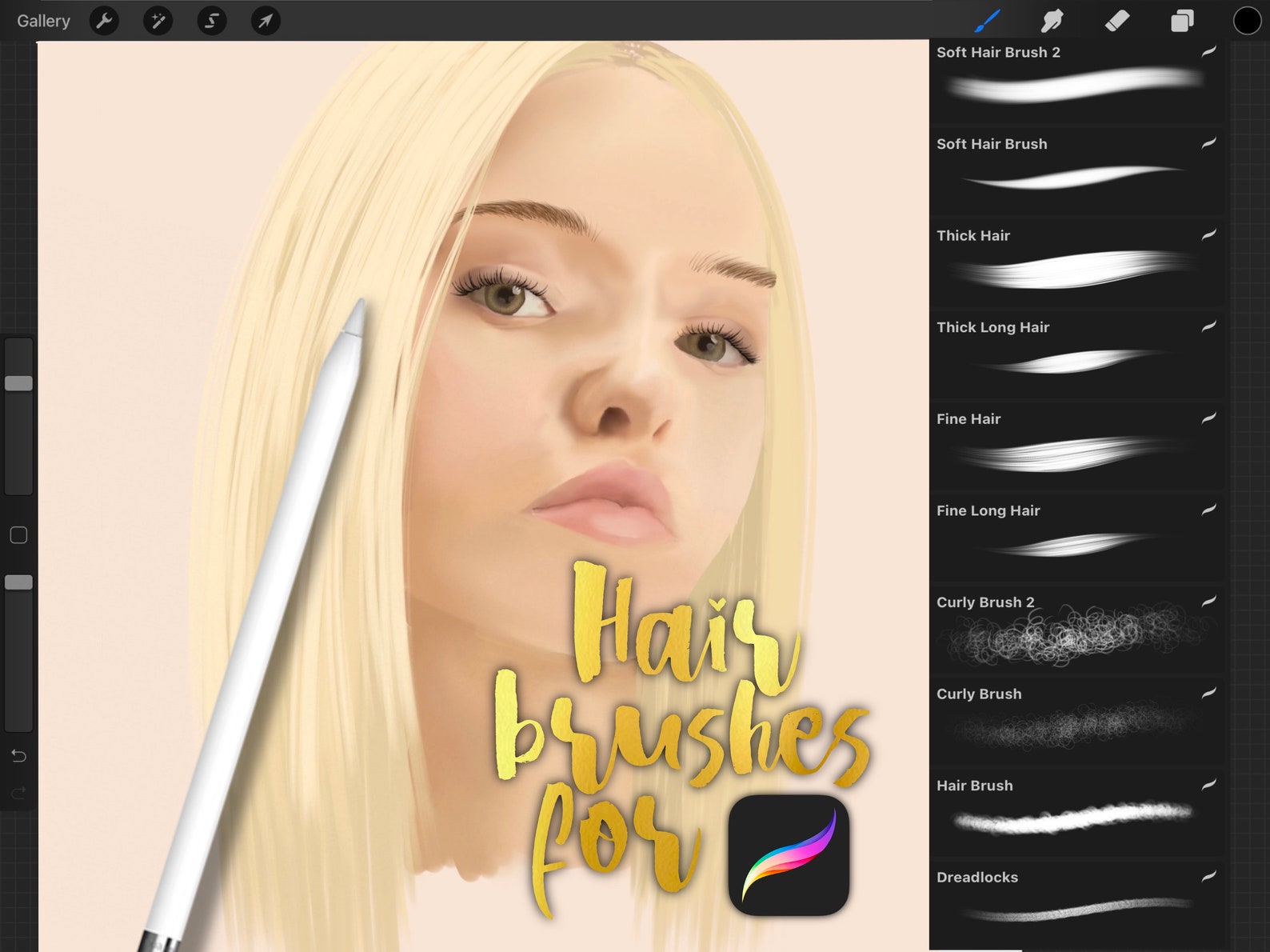 hair brushes procreate