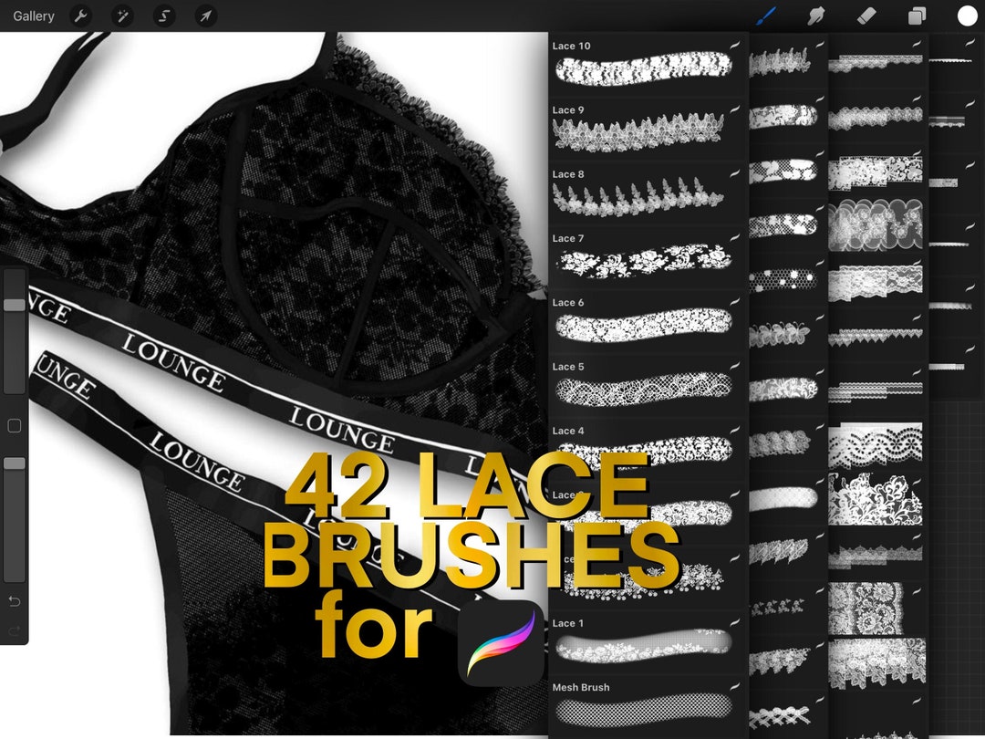 Procreate Lace Brush Set Procreate Brushes Textile Brush Etsy