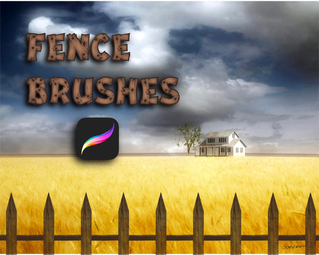 10 Fence Brushes, Procreate Fence Brush Set, Procreate Braid Brushes